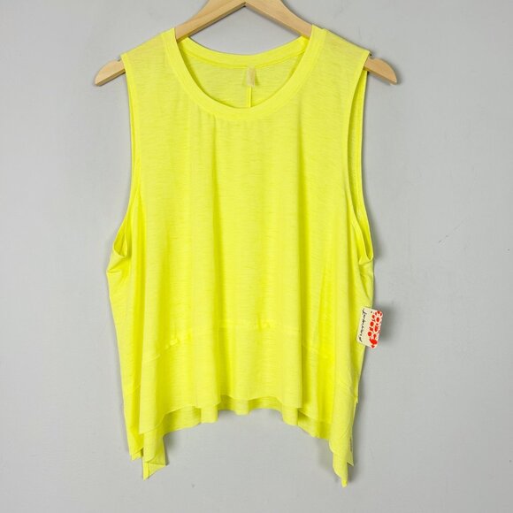 NEW Free People Movement Tempo Tank Top Highlighter Yellow Size XL Women's - Picture 1 of 4